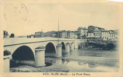 CPA FRANCE 30 " Alès, Le pont vieux".