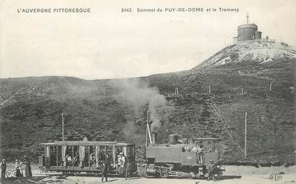 CPA FRANCE 63 "Le Puy de Dôme, Le tramway au sommet". / TRAMWAY