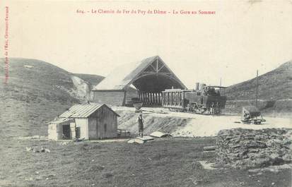 CPA FRANCE 63 "Le Puy de Dôme, Le chemin de fer, la gare au sommet'. TRAMWAY