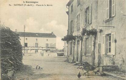 CPA FRANCE 63 "Sauviat, Place de la Mairie".