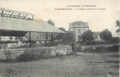 CPA FRANCE 63 " St Bauzire, La maison d'école et le lavoir".