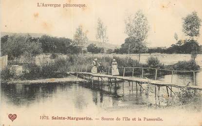 CPA FRANCE 63 " Ste Marguerite, Source de l'Ile et la passerelle".