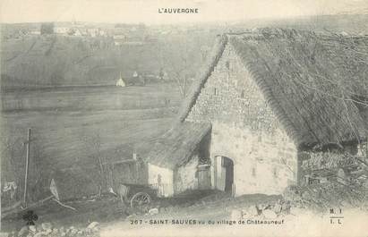CPA FRANCE 63 " St Sauves vu du village de Châteauneuf".