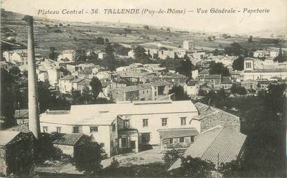 CPA FRANCE 63 " Tallende, Vue générale, papeterie".