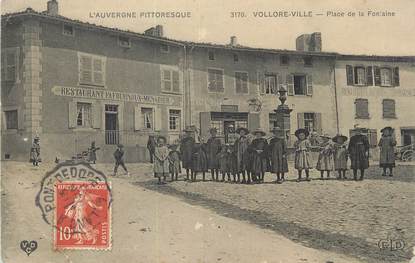 CPA FRANCE 63 " Vollore Ville, Place de la Fontaine".
