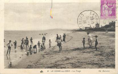 CPA FRANCE 14 " Le Home sur Mer, La plage".