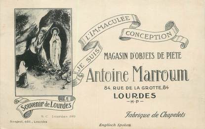 CPA FRANCE 65 " Lourdes, Publicité Magasin Antoine Marroum".