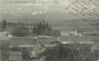 CPA FRANCE 65 " Bernac Debat, La Chaine des Pyrénées, vue de l'église".