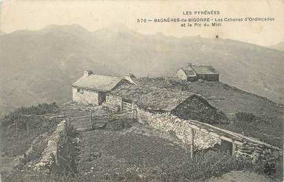 CPA FRANCE 65 "Bagnères de Bigorre, Les cabanes d'Ordincèdes et le Pic du Midi".