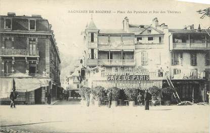 CPA FRANCE 65 "Bagnères de Bigorre, Place des pyrénées et Rue des Thermes".