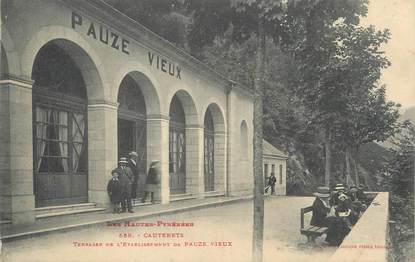 CPA FRANCE 65 " Cauterets, Terrasse de l'Etablissement de Pauze Vieux".