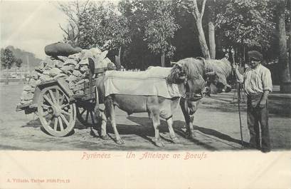 CPA FRANCE 65 " Les Pyrénées, Un attelage de boeufs".