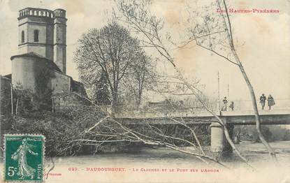 CPA FRANCE 65 " Maubourguet, Le clocher et le pont sur l'Adour".
