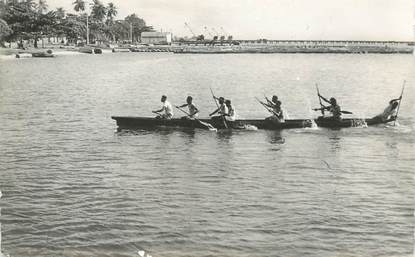 CPSM GABON "Port Gentil, courses en pirogue"