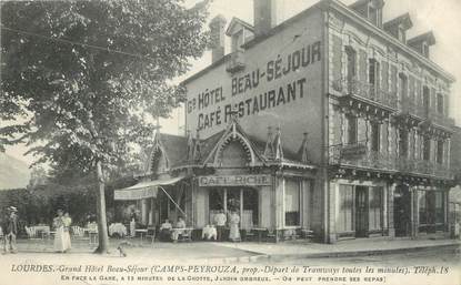 CPA FRANCE 65 " Lourdes, Grand Hôtel Beau Séjour".