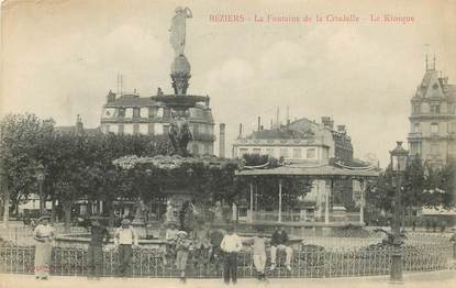 CPA FRANCE 34 "Béziers, la Fontaine de la Citadelle, le Kiosque"