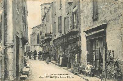 CPA FRANCE 46 " Montcuq, Rue de l'église".