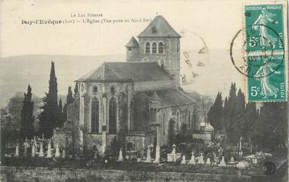 CPA FRANCE 46 " Puy l'Evêque, L'église ".