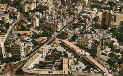 CPSM MAROC "Casablanca, vue générale aérienne, Lycée et bld de Paris"