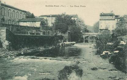 CPA FRANCE 83 " Solliès Pont, Les deux ponts".