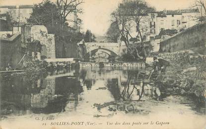 CPA FRANCE 83 " Solliès Pont, Vue des deux ponts sur le Gapeau".