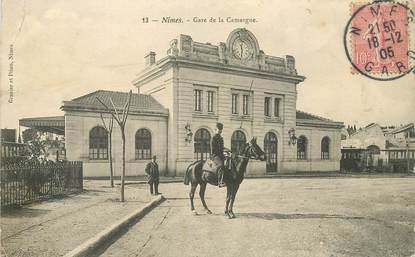 CPA FRANCE 30 "Nîmes, la gare de la Camargue"