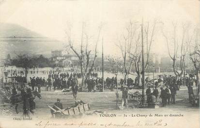 CPA FRANCE 83 " Toulon, Le Champ de Mars un dimanche".