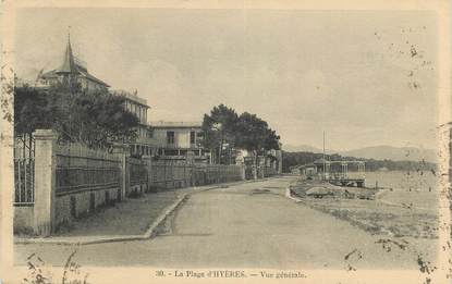 CPA FRANCE 83 " Hyères, La plage vue générale".