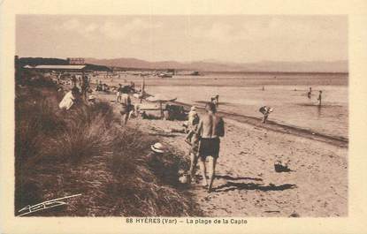 CPA FRANCE 83 " Hyères, La plage de la Capte".