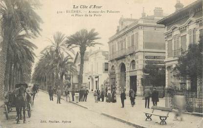 CPA FRANCE 83 " Hyères, Avenue des Palmiers et Place de la Poste".