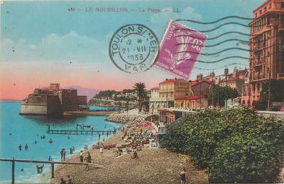CPA FRANCE 83 "Toulon, Le Mourillon, la plage".