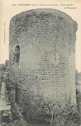 CPA FRANCE 79 "Parthenay, Ruines du château, Tour Servant de Poudrière".