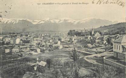 CPA FRANCE 73 " Chambéry, Vue générale et Massif des Bauges".