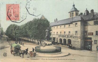 CPA FRANCE 73 " Chambéry, Place du Centenaire et Boulevard de la Colonne".