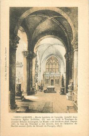 CPA FRANCE 52 " Vieux Langres, Musée lapidaire installé dans l'ancienne église St Didier".