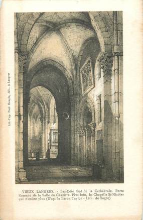 CPA FRANCE 52 " Vieux Langres, La cathédrale, Porte romane de la Salle du Chapitre".