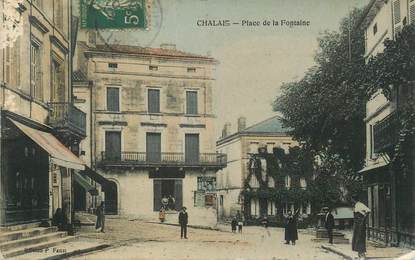 CPA FRANCE 16 " Chalais, Place de la fontaine".