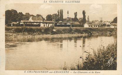 CPA FRANCE 16 "Chateauneuf sur Charente, La Charente et la gare".