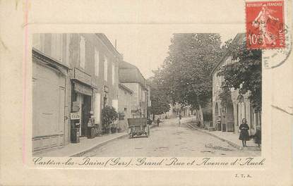 CPA FRANCE 32 " Castera les Bains, Grande Rue et Avenue d'Auch".