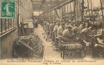 CPA FRANCE 42 "Saint Etienne, manufacture d'armes et de cycles, atelier de polissage"