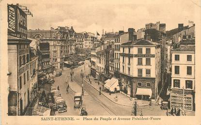 CPA FRANCE 42 "Saint Etienne, Place du Peuple et avenue Président Faure"
