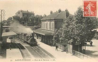 CPA FRANCE 42 "Saint Etienne, Gare de la Terrasse" / TRAIN