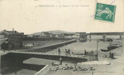 CPA FRANCE 34 " Frontignan, Le bassin et le pont tournant".