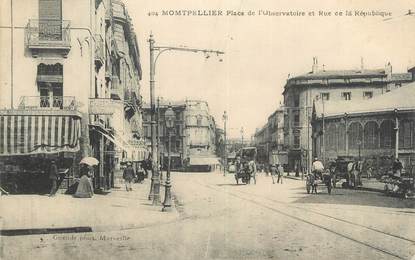 CPA FRANCE 34 " Montpellier, Place de l'Observatoire et rue de la République".