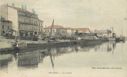 CPA FRANCE 42 "Roanne, le canal" / PENICHE / BATELLERIE