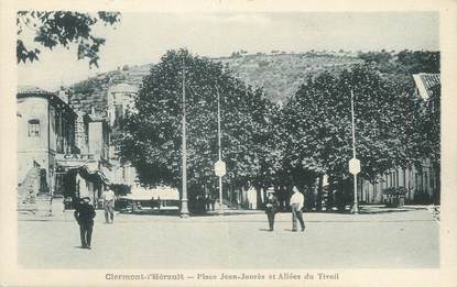 CPA FRANCE 34 " Clermont L'Hérault, Place Jean Jaurès et Allée du Tivoli".