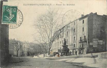 CPA FRANCE 34 " Clermont L'Hérault, Place du marché".