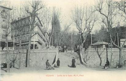 CPA FRANCE 34 " Béziers, Sortie de la gare".