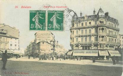 CPA FRANCE 34 " Béziers, Place de la République".