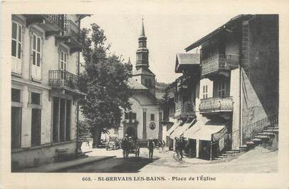 CPA FRANCE 74 " St Gervais Les Bains, Place de l'église".